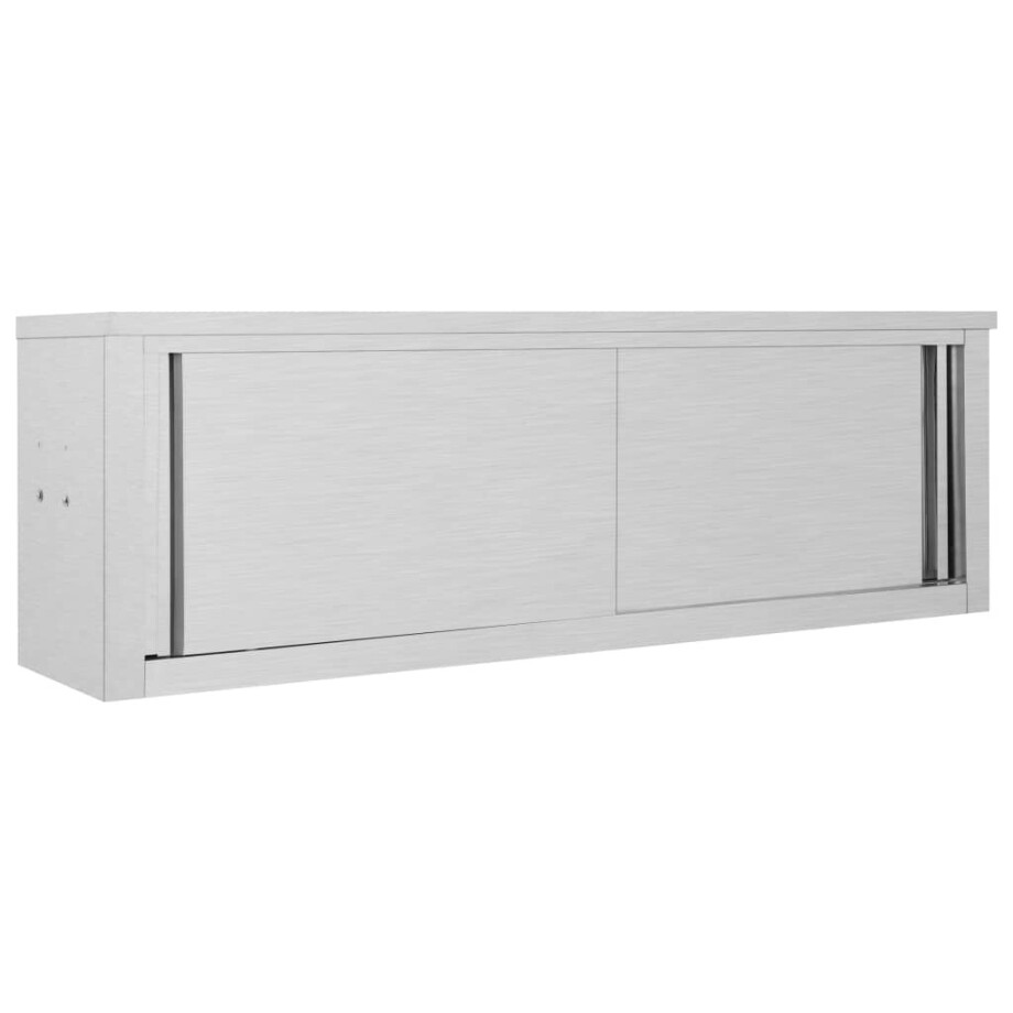 vidaXL Keukenbovenkast met schuifdeuren 150x40x50 cm roestvrij staal afbeelding 1