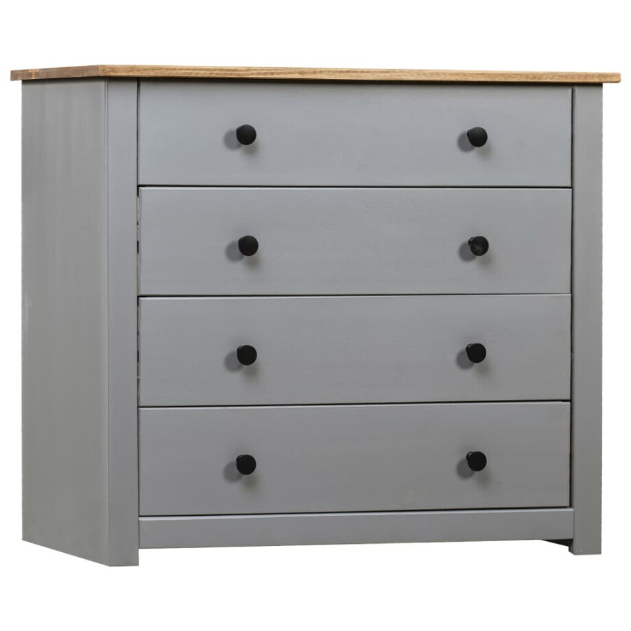vidaXL Bijzetkast Panama Range 80x40x73 cm grenenhout grijs afbeelding 1