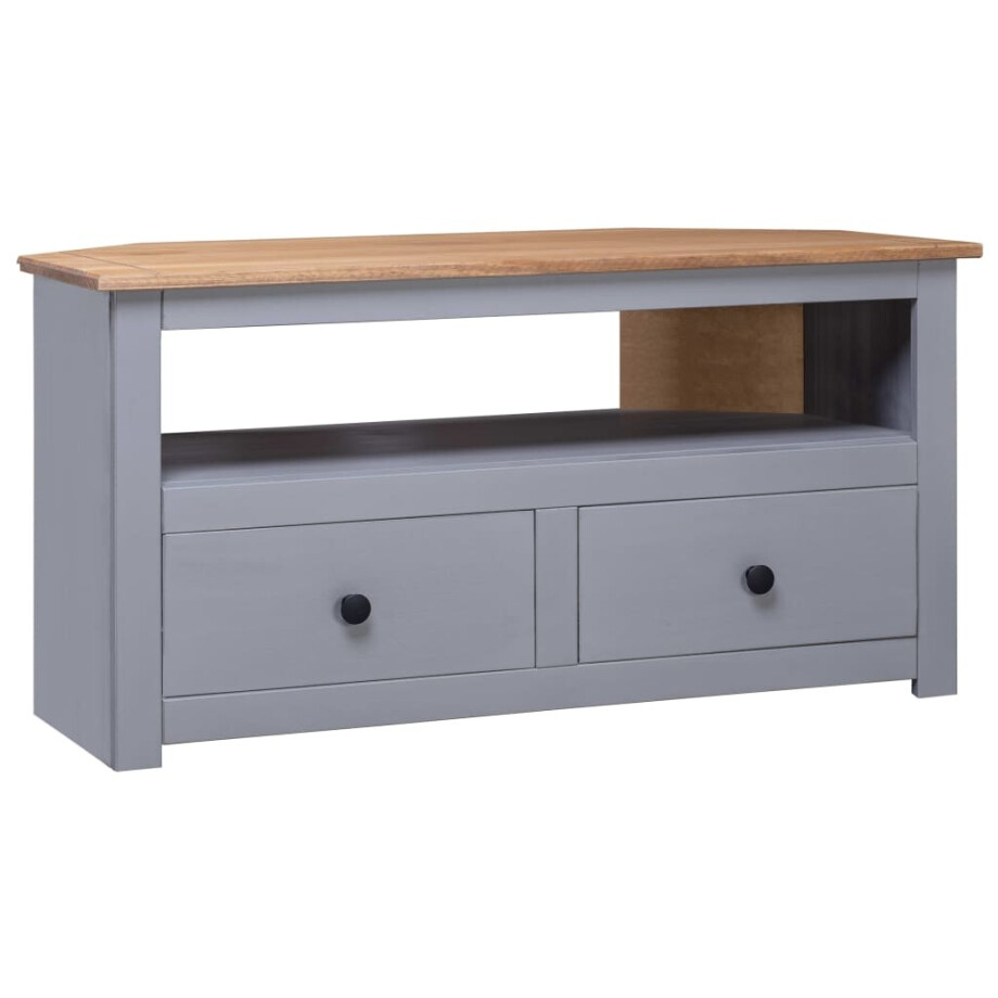 vidaXL Tv-hoekkast Panama Range 93x49x49 cm massief grenenhout grijs afbeelding 1