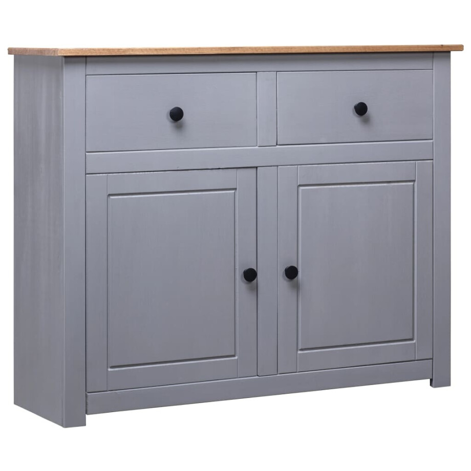 vidaXL Dressoir Panama Range 93x40x80 cm massief grenenhout grijs vidaXL Dressoir Panama Range 93x40x80 cm massief grenenhout grijs afbeelding 1