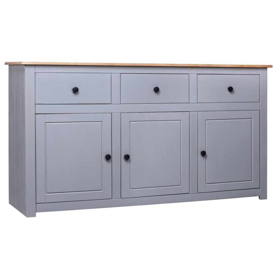 vidaXL Dressoir Panama Range 135x40x80 cm massief grenenhout grijs vidaXL Dressoir Panama Range 135x40x80 cm massief grenenhout grijs afbeelding 1