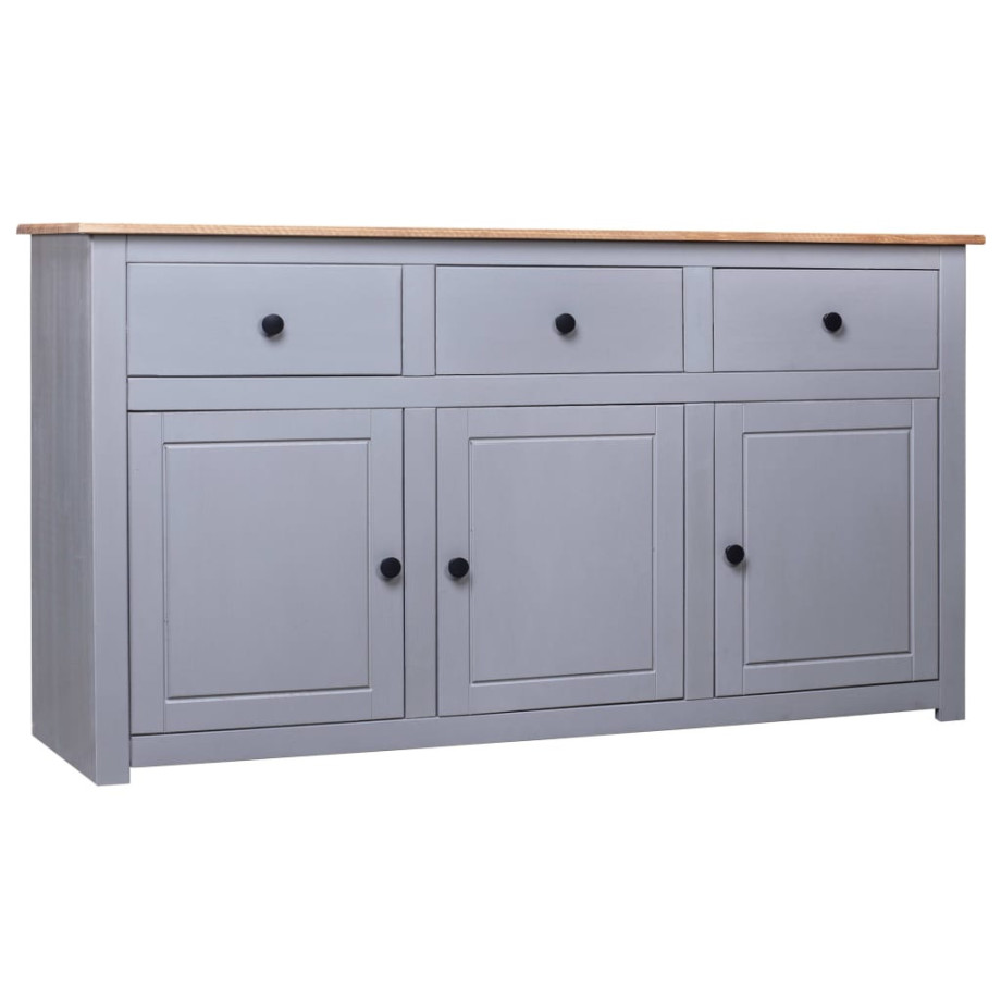 vidaXL Dressoir Panama Range 135x40x80 cm massief grenenhout grijs afbeelding 1