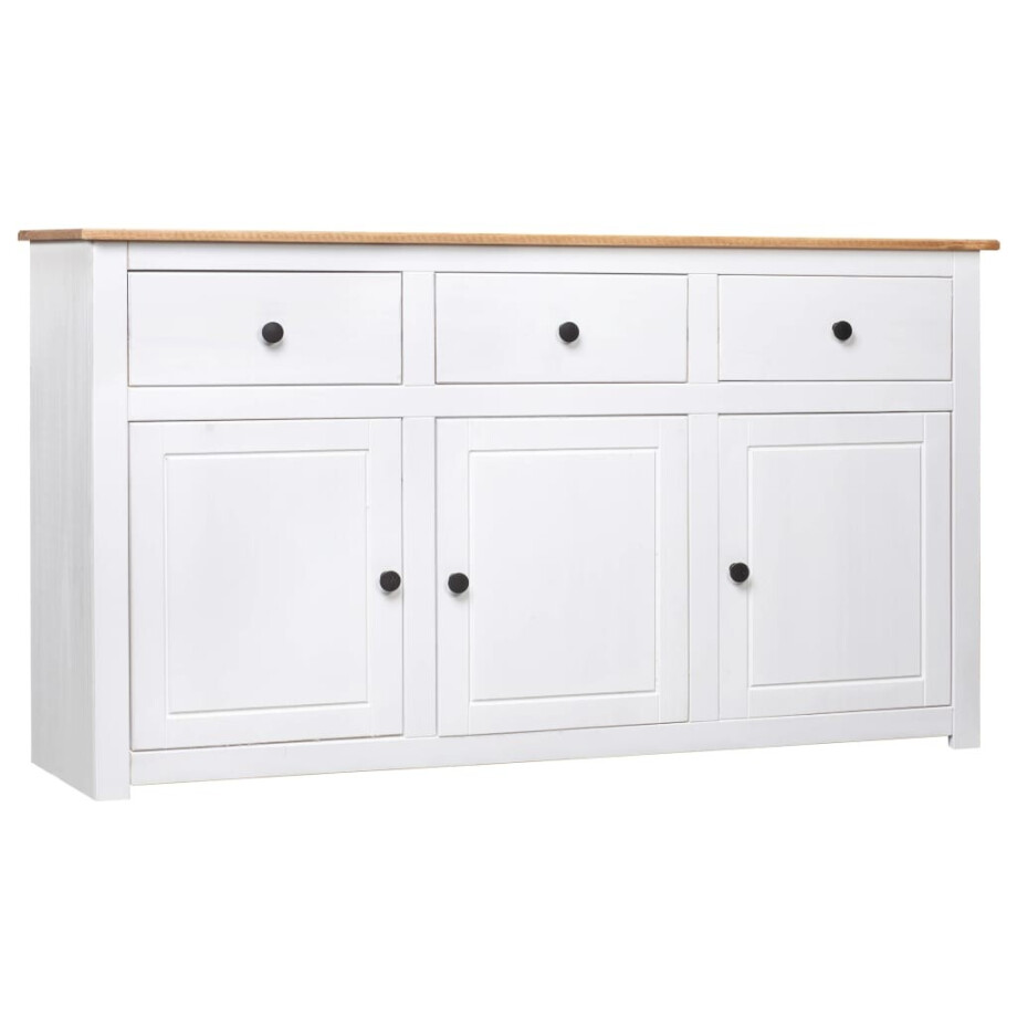 vidaXL Dressoir Panama Range 135x40x80 cm massief grenenhout wit vidaXL Dressoir Panama Range 135x40x80 cm massief grenenhout wit afbeelding 1