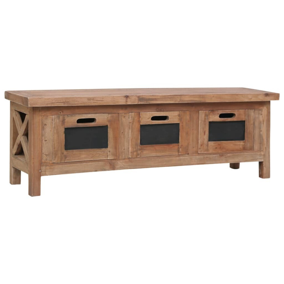 vidaXL Tv-meubel met 3 lades 120x30x40 cm massief mahoniehout vidaXL Tv-meubel met 3 lades 120x30x40 cm massief mahoniehout afbeelding 1