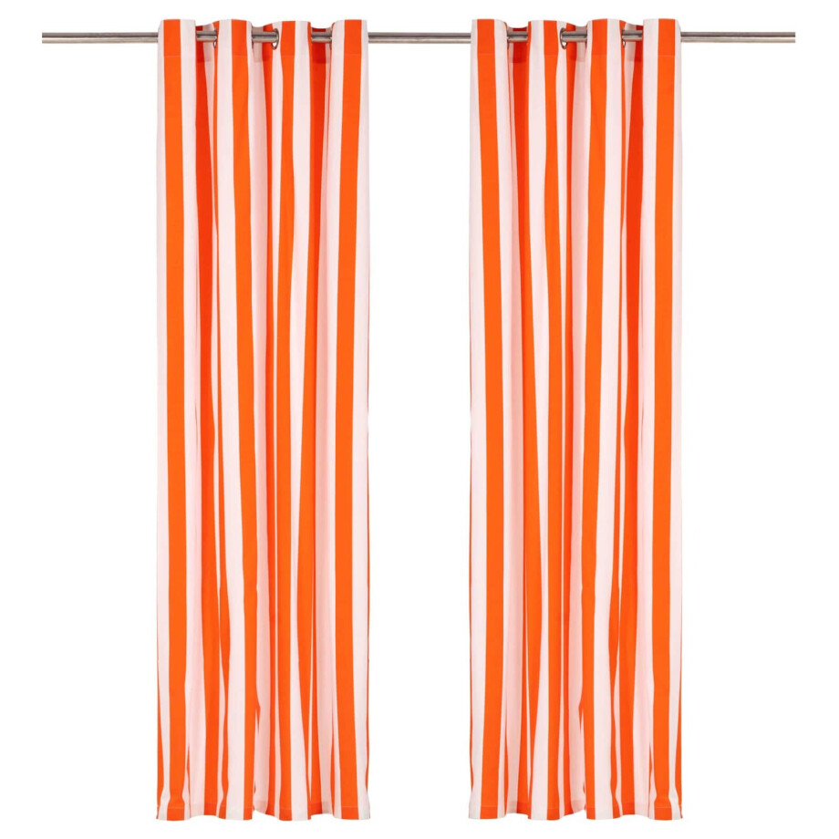 vidaXL Gordijnset 2 pcs Oranje 140 x 225cm Polyester en Katoen afbeelding 1