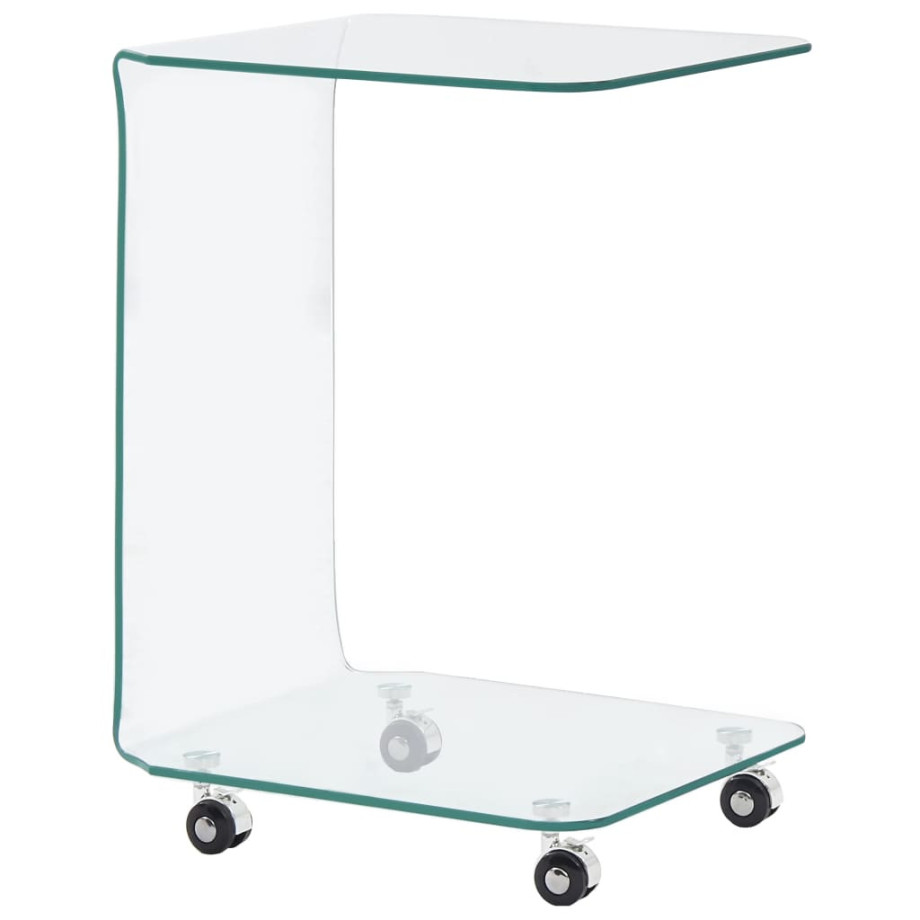 vidaXL Salontafel 45x40x63 cm gehard glas afbeelding 1