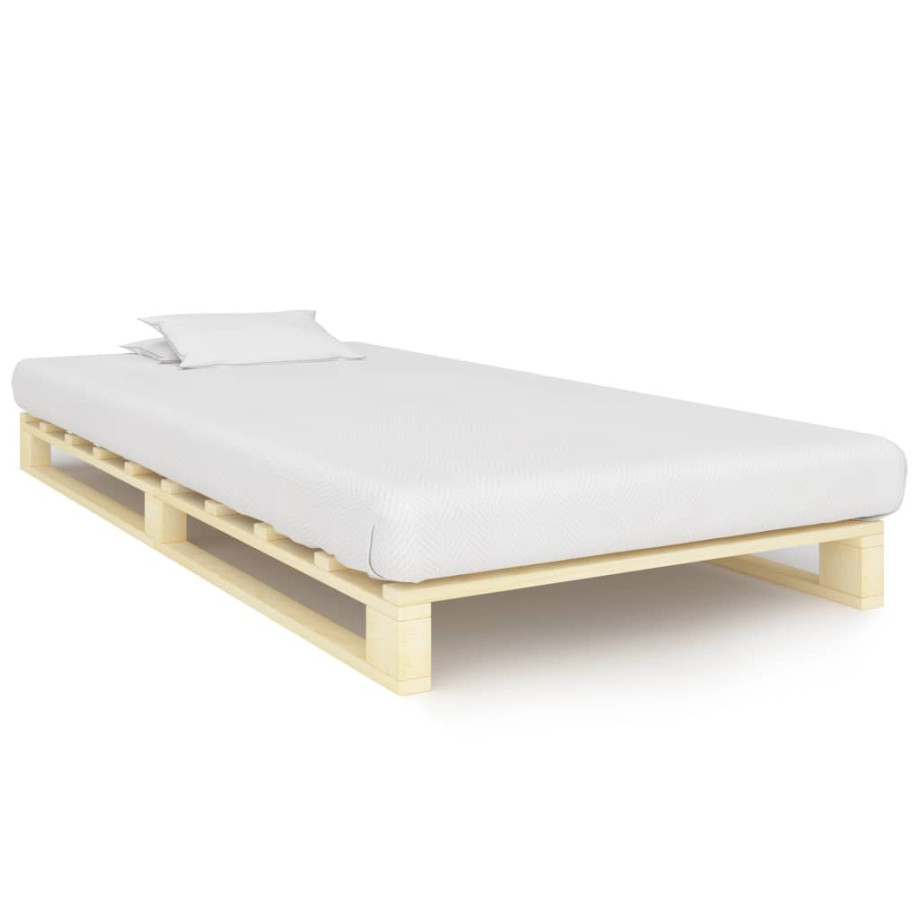 vidaXL Bedframe pallet massief grenenhout 90x200 cm afbeelding 1