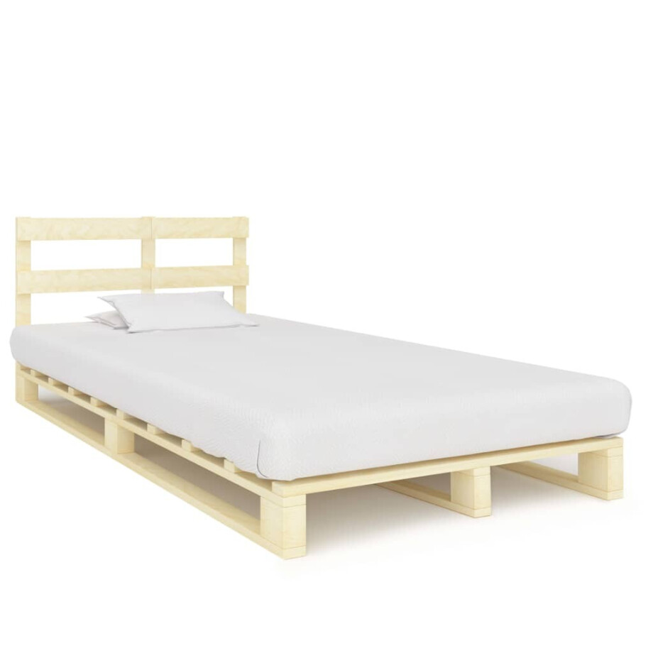 vidaXL Bedframe pallet massief grenenhout 120x200 cm afbeelding 1