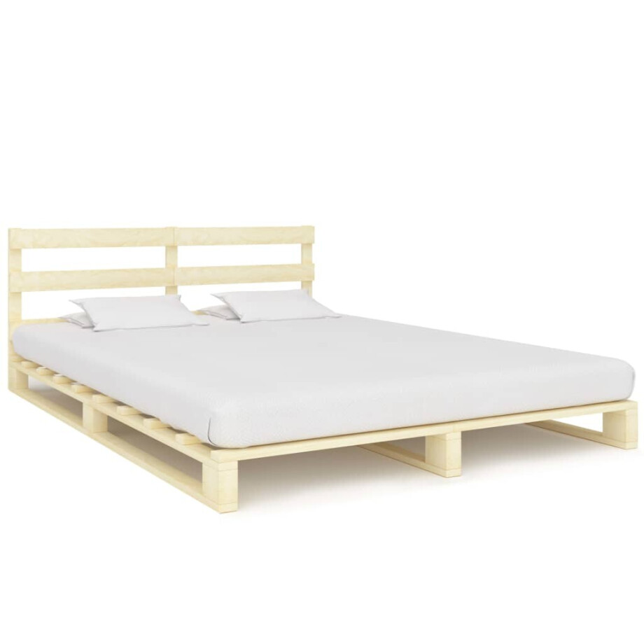 vidaXL Bedframe pallet massief grenenhout 180x200 cm vidaXL Bedframe pallet massief grenenhout 180x200 cm afbeelding 1