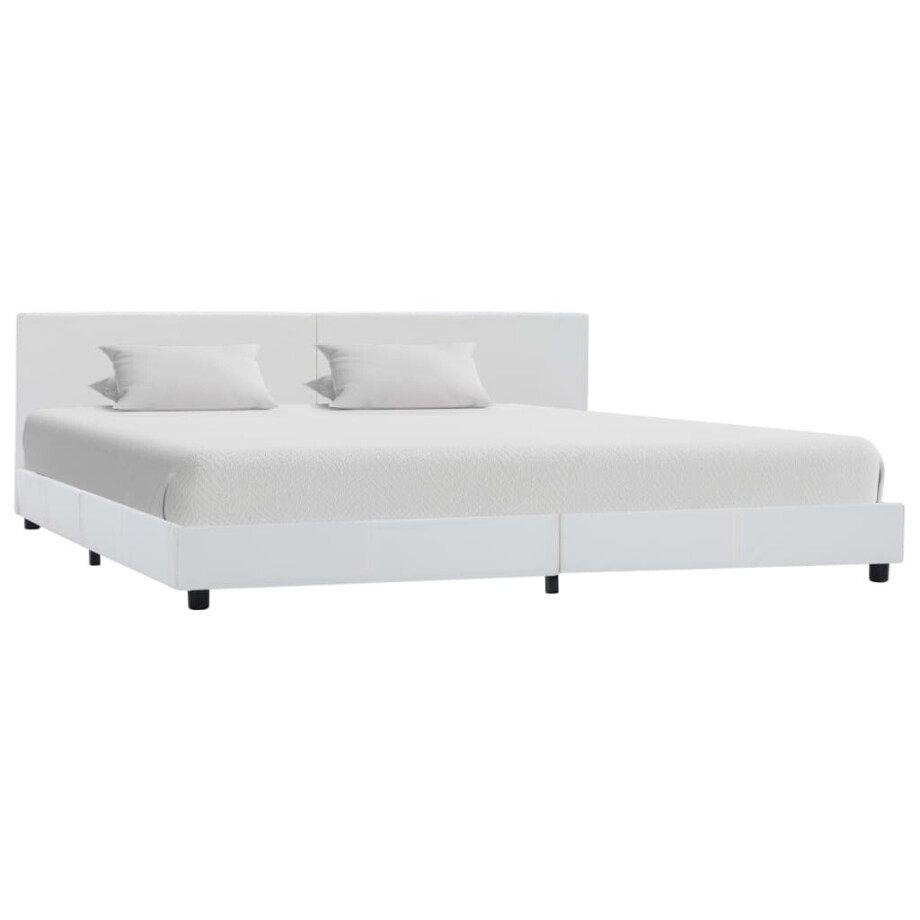 vidaXL Bedframe kunstleer wit 180x200 cm afbeelding 1
