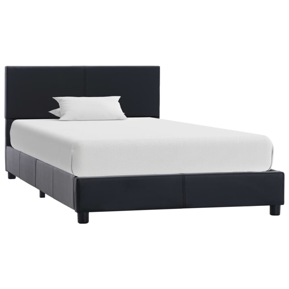 vidaXL Bedframe kunstleer zwart 90x200 cm afbeelding 1
