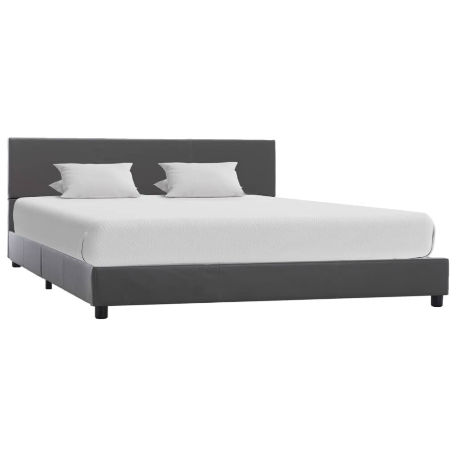 vidaXL Bedframe kunstleer grijs 120x200 cm afbeelding 1