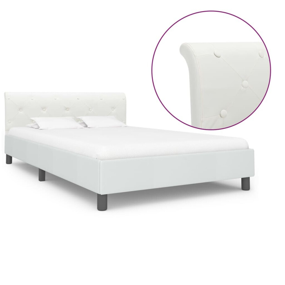 vidaXL Bedframe kunstleer wit 140x200 cm vidaXL Bedframe kunstleer wit 140x200 cm afbeelding 1