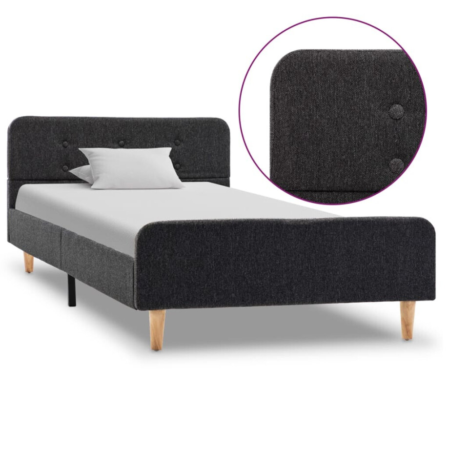 vidaXL Bedframe jute donkergrijs 90x200 cm vidaXL Bedframe jute donkergrijs 90x200 cm afbeelding 1