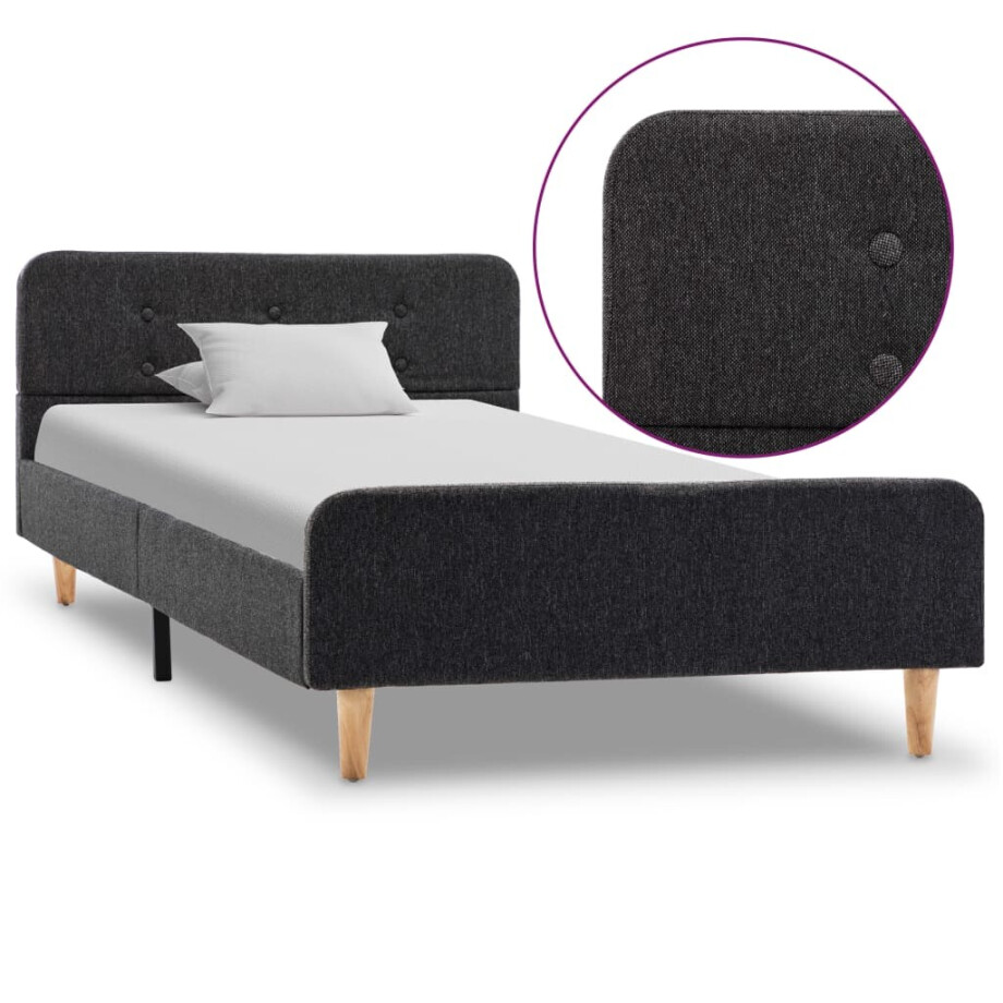 vidaXL Bedframe jute donkergrijs 100x200 cm vidaXL Bedframe jute donkergrijs 100x200 cm afbeelding 1