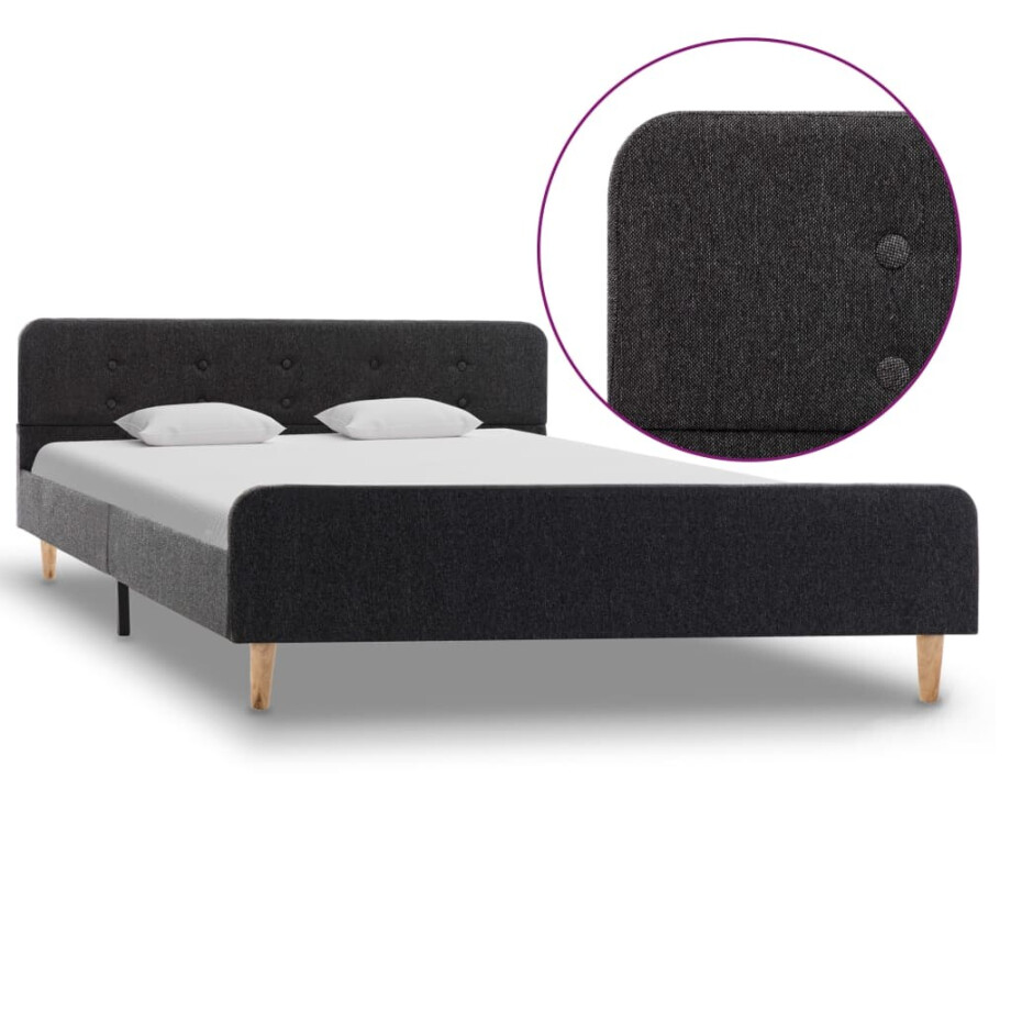 vidaXL Bedframe jute donkergrijs 140x200 cm vidaXL Bedframe jute donkergrijs 140x200 cm afbeelding 1