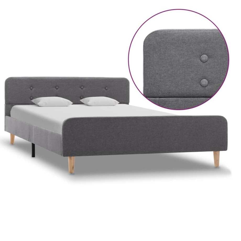 vidaXL Bedframe stof lichtgrijs 120x200 cm afbeelding 1