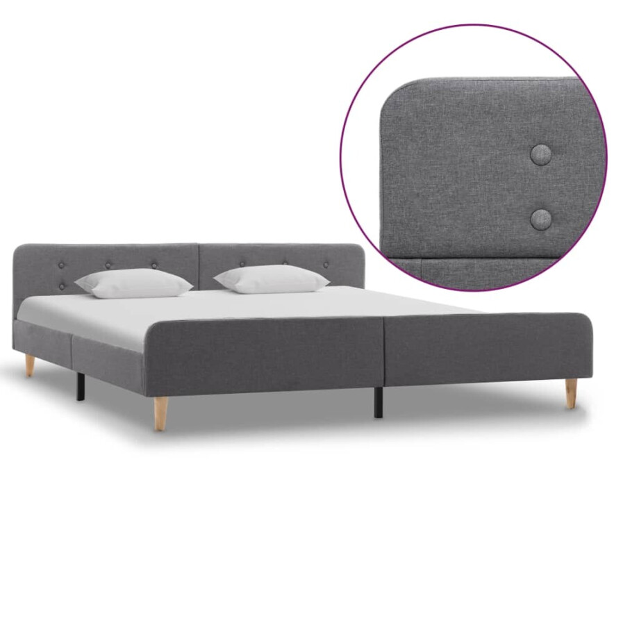 vidaXL Bedframe stof lichtgrijs 180x200 cm vidaXL Bedframe stof lichtgrijs 180x200 cm afbeelding 1
