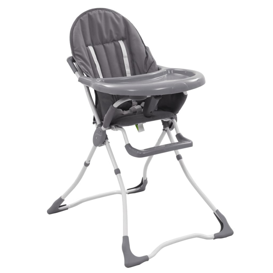 vidaXL Kinderstoel hoog grijs en wit afbeelding 1