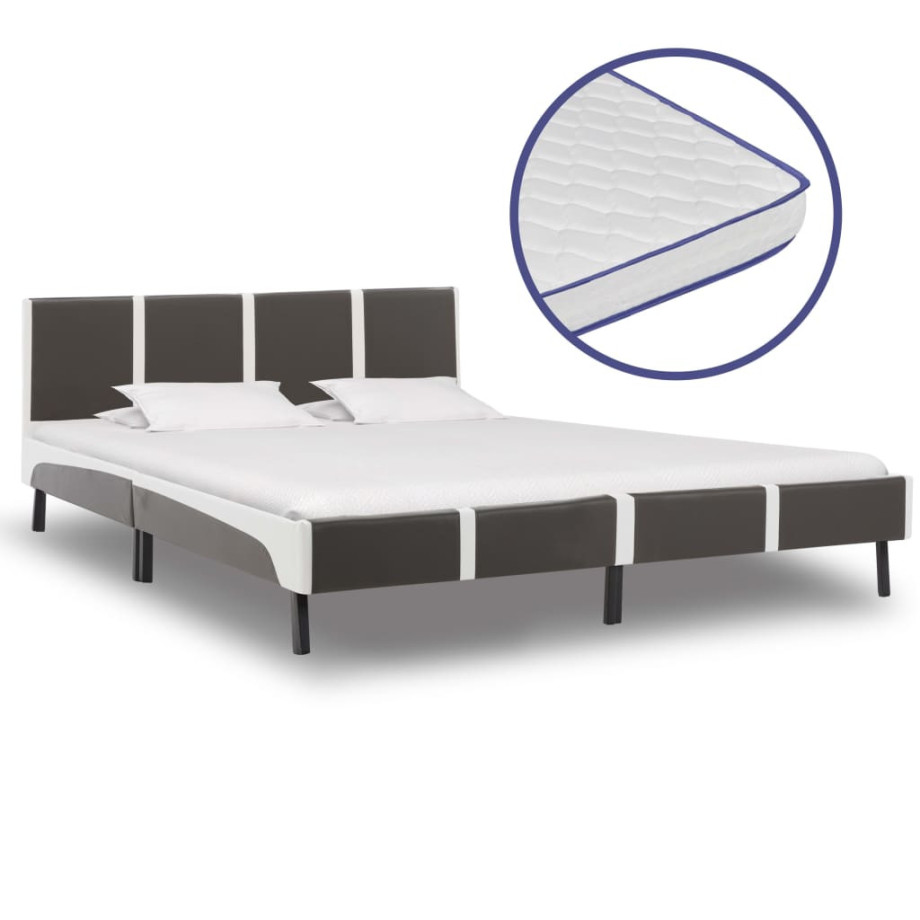 vidaXL Bed met traagschuim matras kunstleer 180x200 cm afbeelding 1