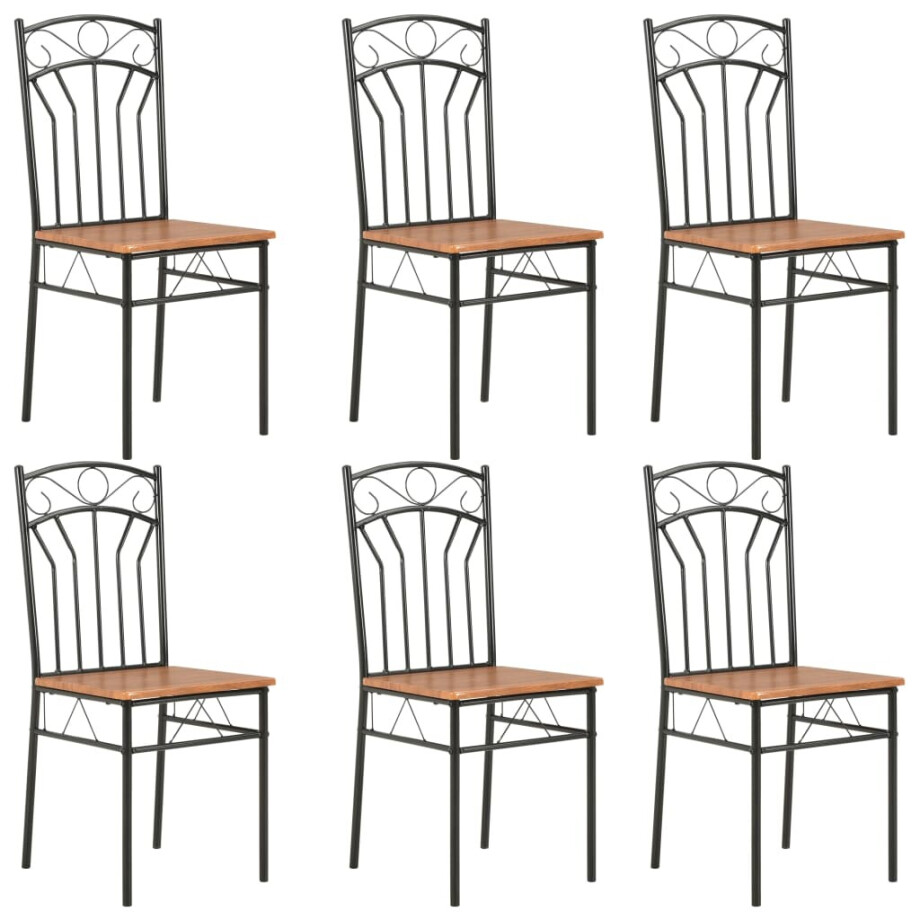 vidaXL Eetkamerstoelen 6 st MDF bruin afbeelding 1