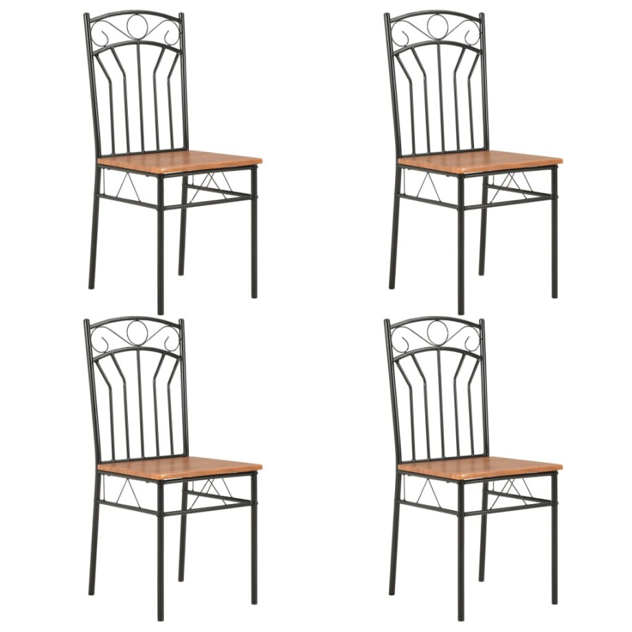 vidaXL Eetkamerstoelen 4 st MDF bruin vidaXL Eetkamerstoelen 4 st MDF bruin afbeelding 1