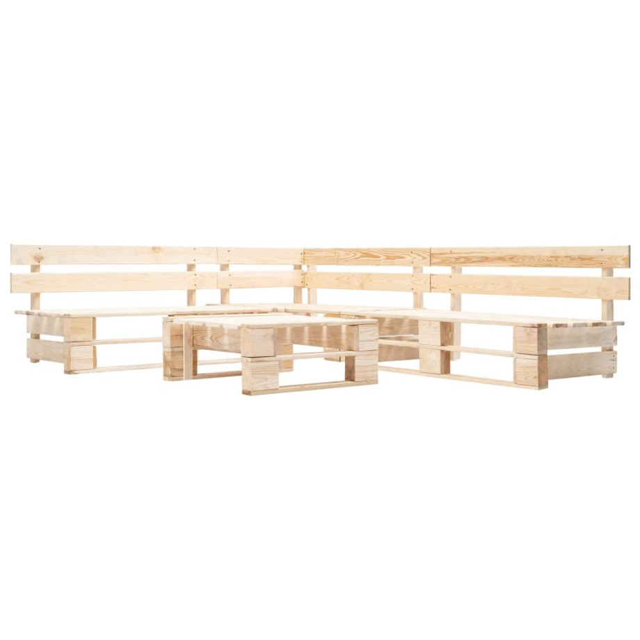 vidaXL 4-delige Loungeset pallet hout naturel afbeelding 1