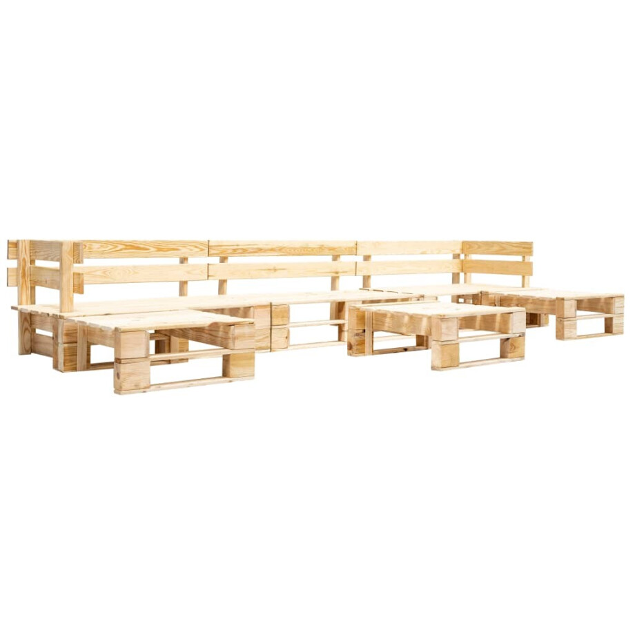 vidaXL 6-delige Loungeset pallet hout naturel afbeelding 1