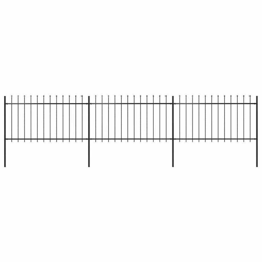 vidaXL Tuinhek met speerpunt staal 537x100 cm zwart afbeelding 1