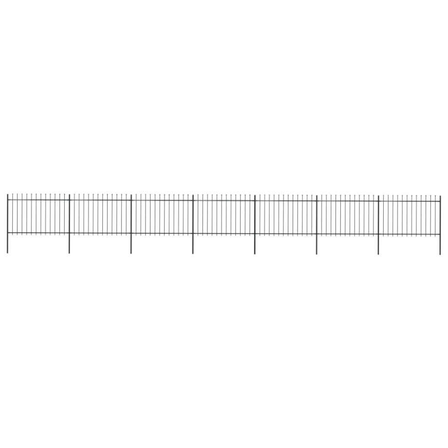 vidaXL Tuinhek met speerpunt staal 1248x120 cm zwart vidaXL Tuinhek met speerpunt staal 1248x120 cm zwart afbeelding 1