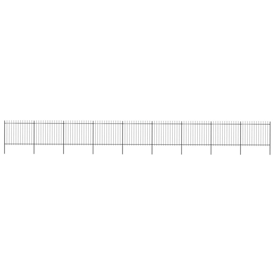 vidaXL Tuinhek met speerpunt staal 1603,5x150 cm zwart vidaXL Tuinhek met speerpunt staal 1603,5x150 cm zwart afbeelding 1