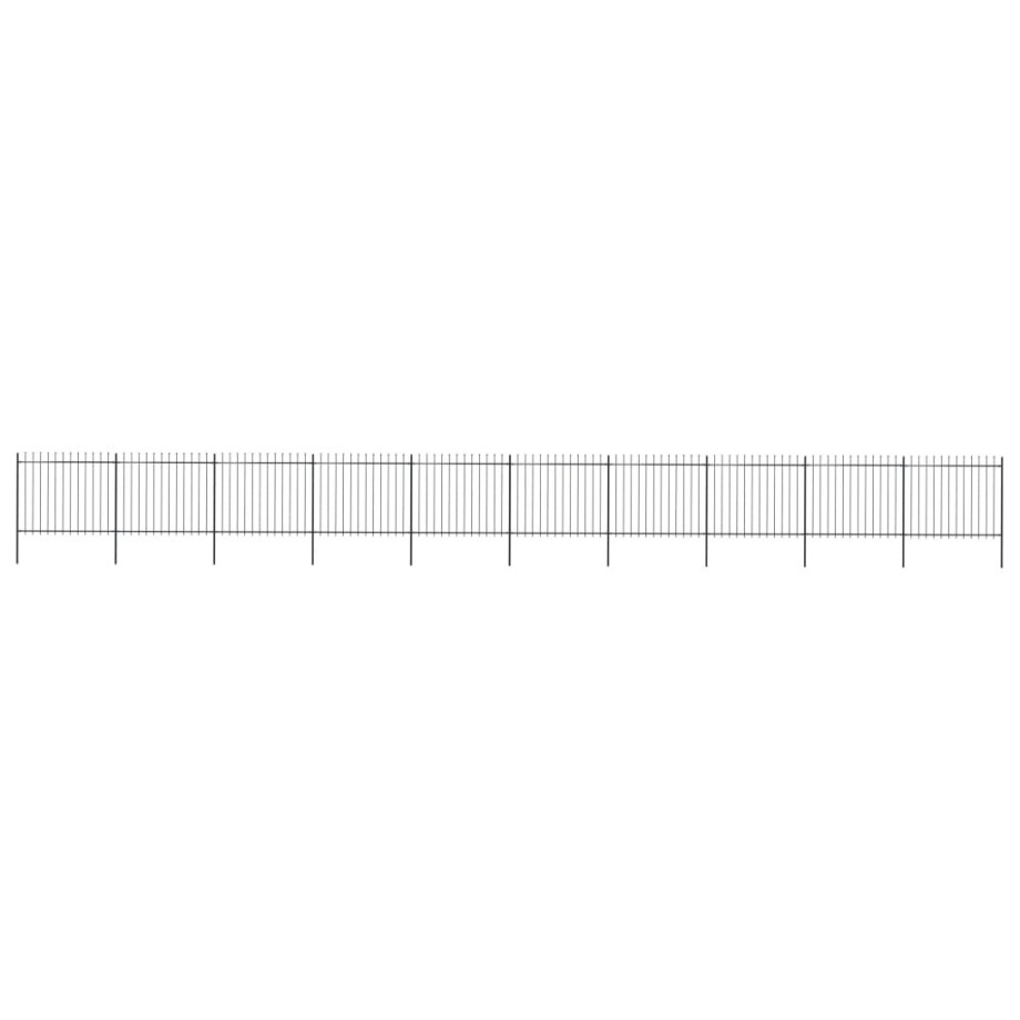 vidaXL Tuinhek met speerpunt staal 1781,5x150 cm zwart vidaXL Tuinhek met speerpunt staal 1781,5x150 cm zwart afbeelding 1