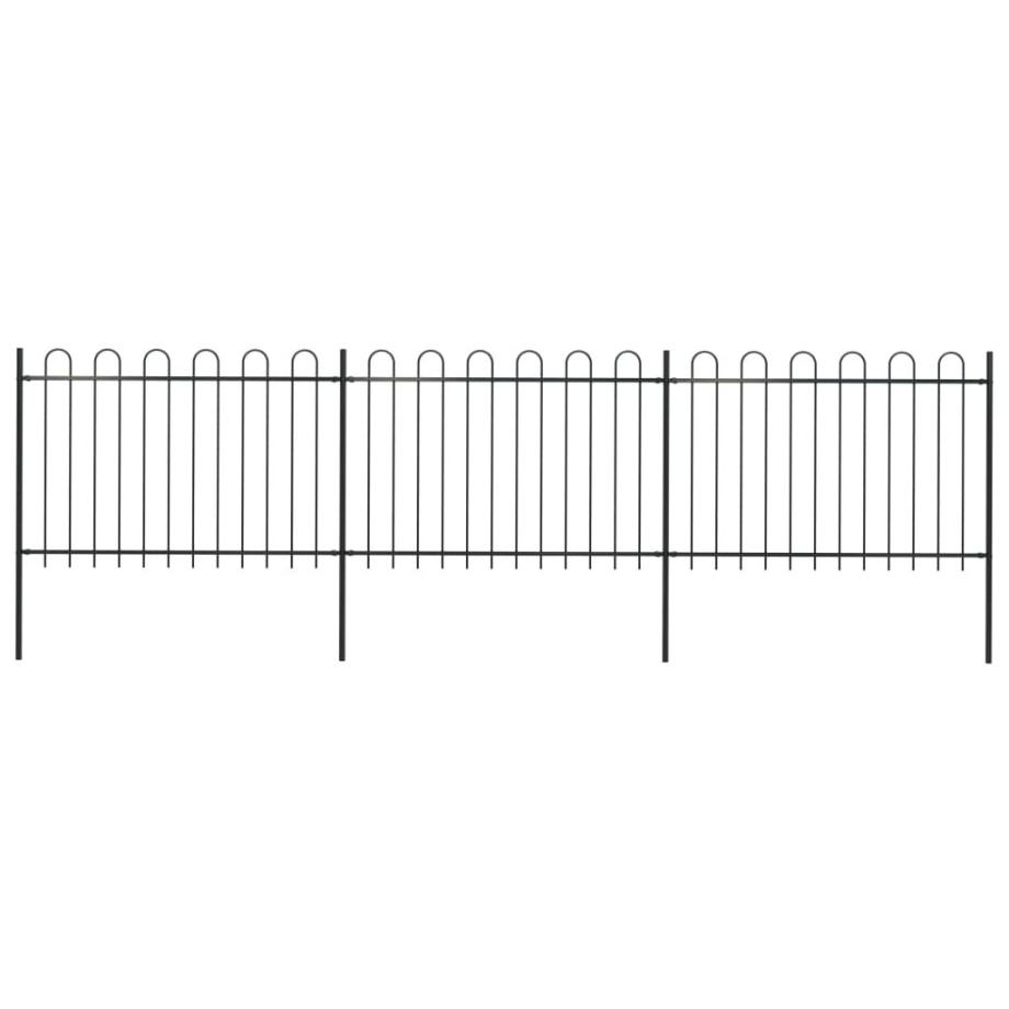 vidaXL Tuinhek met ringtop staal 537x120 cm zwart vidaXL Tuinhek met ringtop staal 537x120 cm zwart afbeelding 1