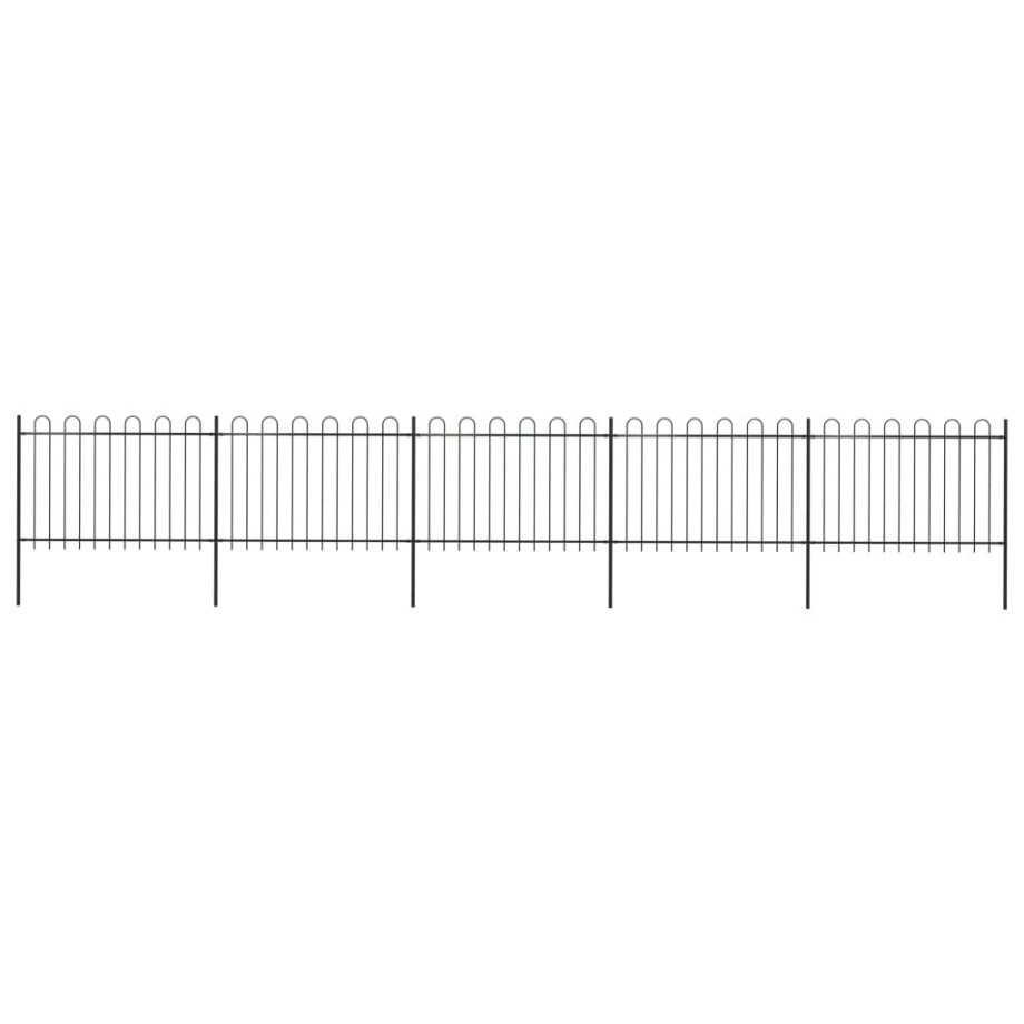 vidaXL Tuinhek met ronde bovenkant 8,5x1,2 m staal zwart vidaXL Tuinhek met ronde bovenkant 8,5x1,2 m staal zwart afbeelding 1