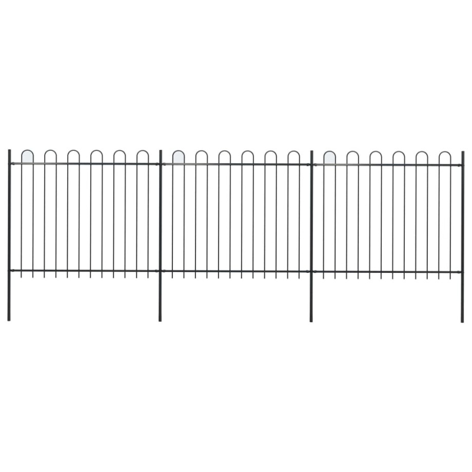 vidaXL Tuinhek met ronde bovenkant 5,1x1,5 m staal zwart afbeelding 1