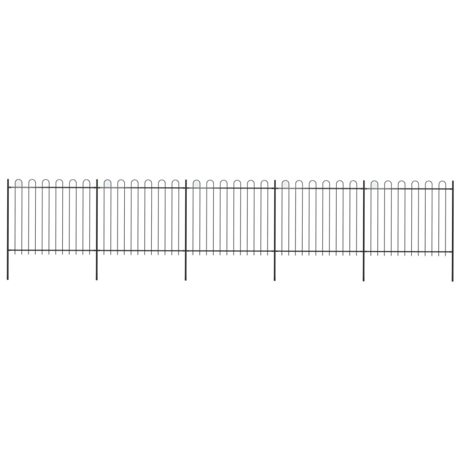 vidaXL Tuinhek met ronde bovenkant 8,5x1,5 m staal zwart afbeelding 1