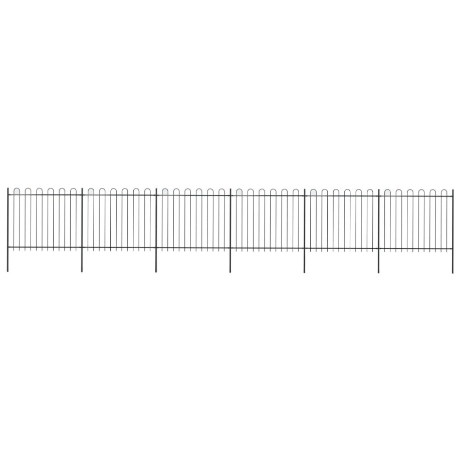 vidaXL Tuinhek met ronde bovenkant 10,2x1,5 m staal zwart afbeelding 1