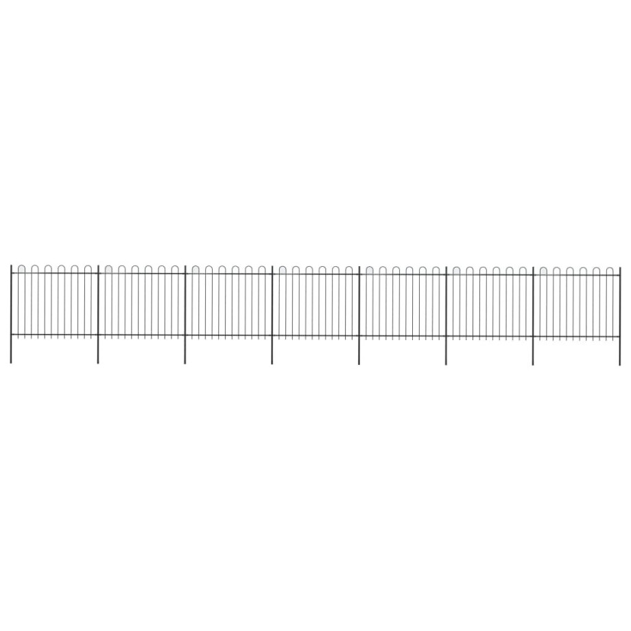 vidaXL Tuinhek met ronde bovenkant 11,9x1,5 m staal zwart afbeelding 1