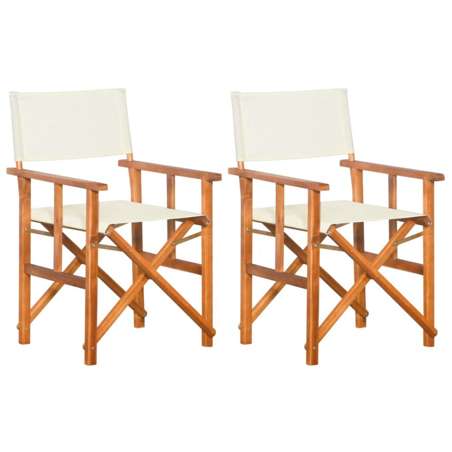 vidaXL Regisseursstoelen 2 st massief acaciahout vidaXL Regisseursstoelen 2 st massief acaciahout afbeelding 1