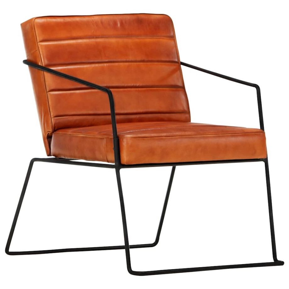 vidaXL Fauteuil echt leer tan vidaXL Fauteuil echt leer tan afbeelding 1