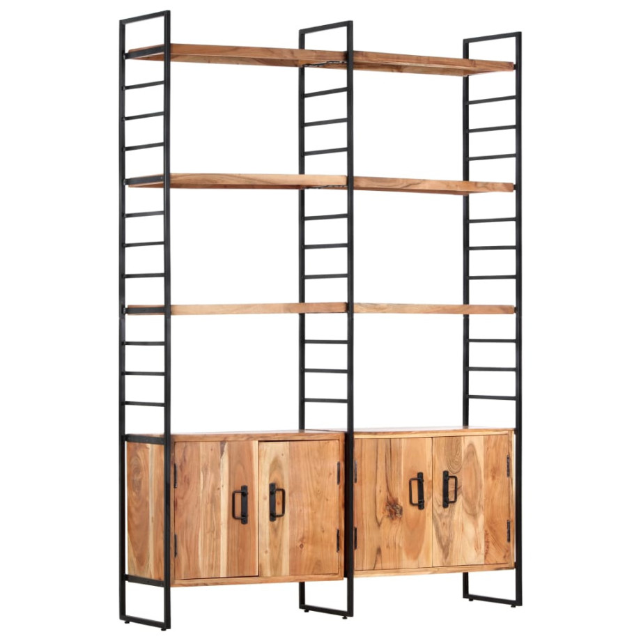 vidaXL Boekenkast met 4 schappen 124x30x180 cm massief acaciahout afbeelding 1