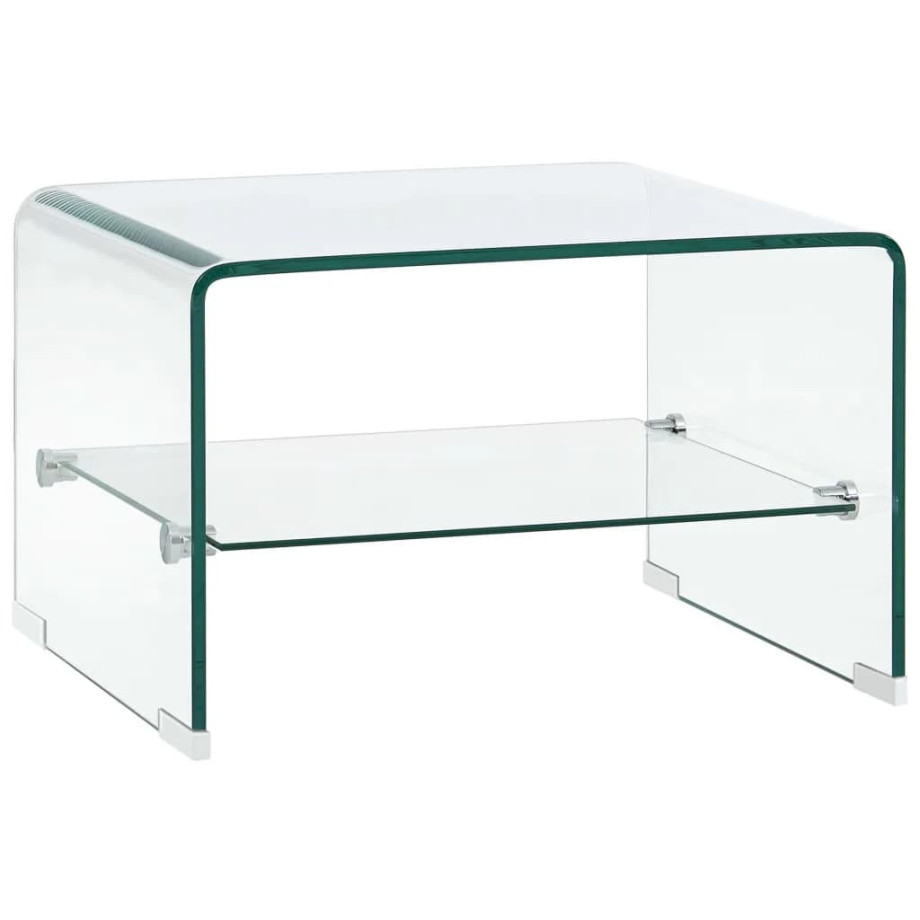 vidaXL Salontafel 50x45x33 cm gehard glas transparant afbeelding 1