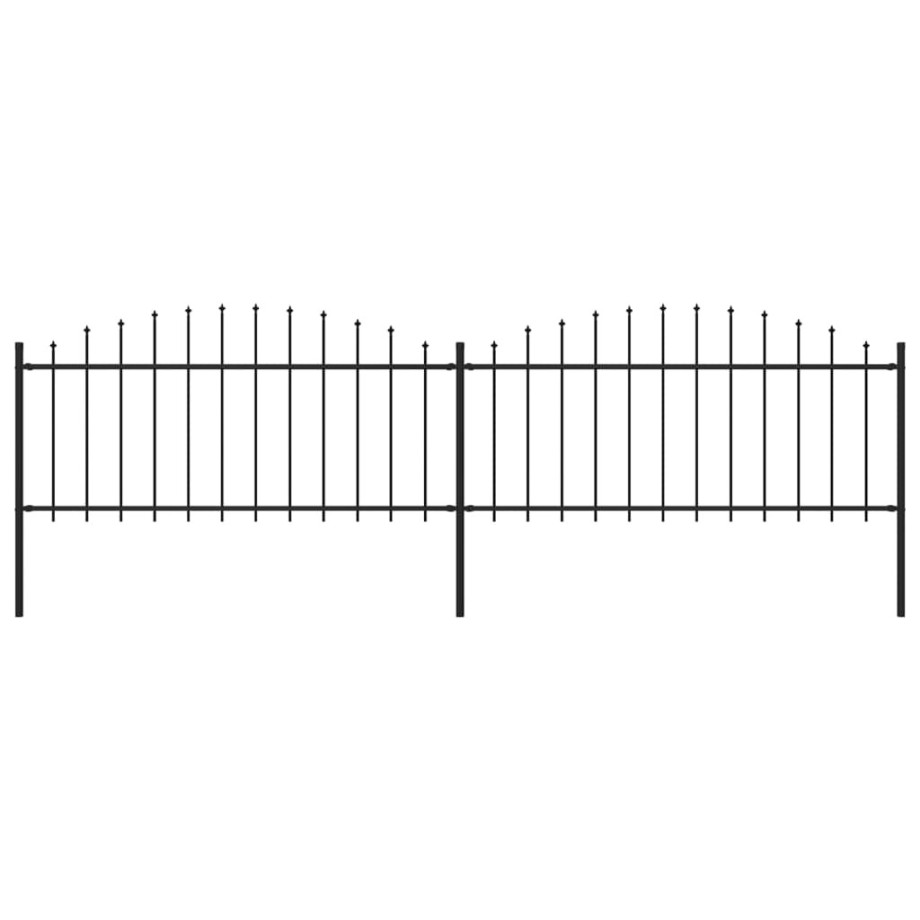 vidaXL Tuinhek met speren bovenkant (0,5-0,75)x3,4 m staal zwart afbeelding 1