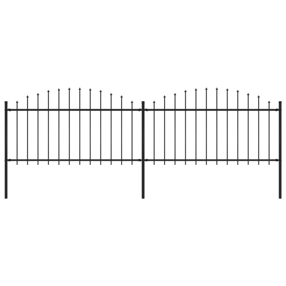 vidaXL Tuinhek met speerpunt staal 359x150 cm zwart afbeelding 1