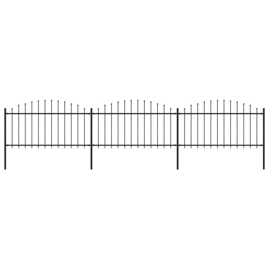vidaXL Tuinhek met speerpunt staal 537x150 cm zwart afbeelding 1