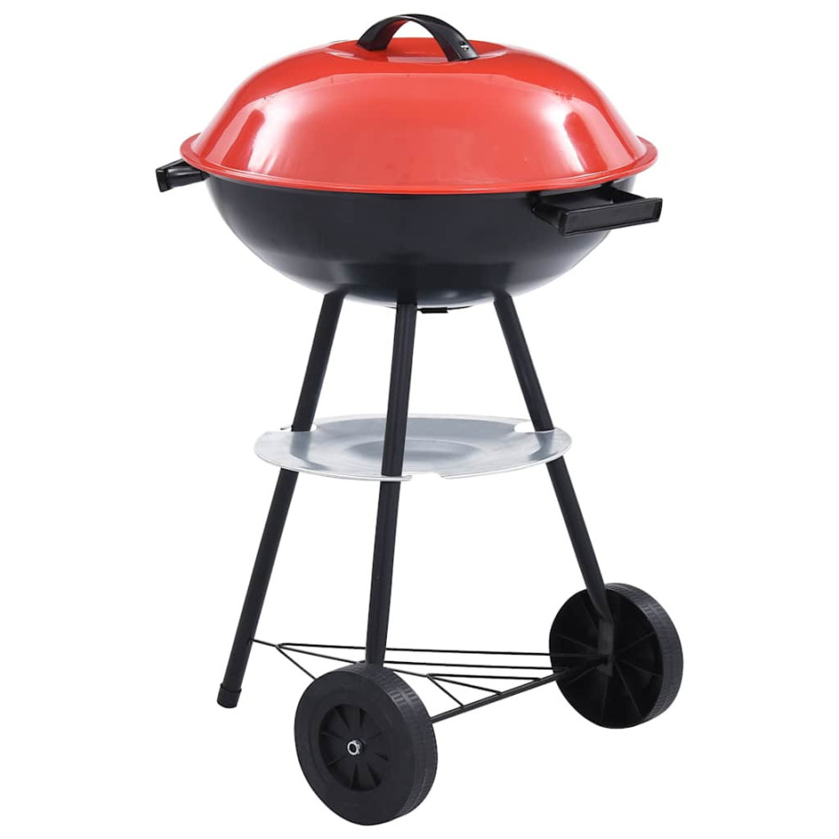 vidaXL Kogelbarbecue houtskool met wieltjes XXL 44 cm afbeelding 1