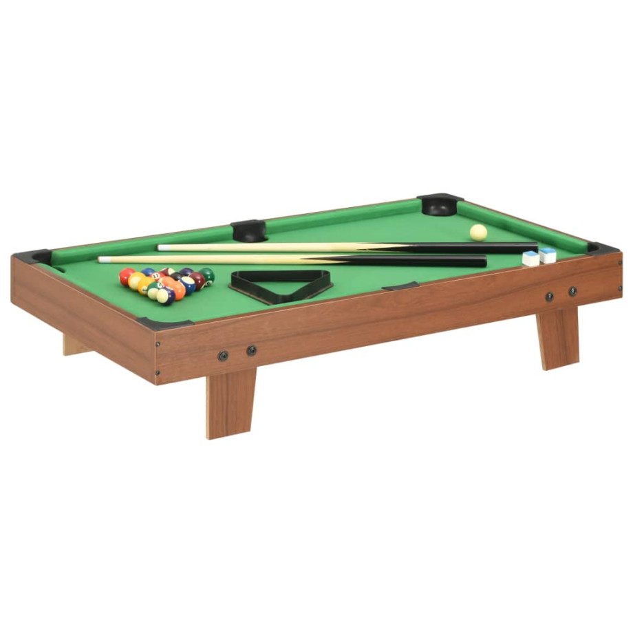 vidaXL Minipooltafel 3 Feet 92x52x19 cm bruin en groen afbeelding 1