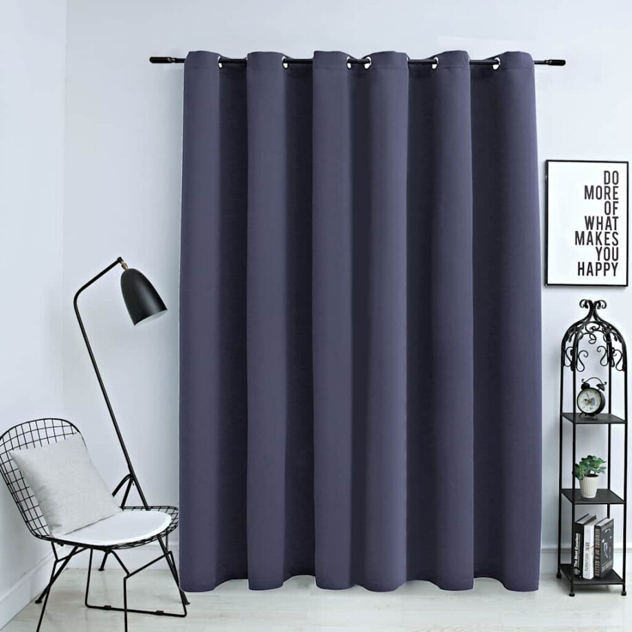 vidaXL Gordijn verduisterend met metalen ringen 290x245 cm antraciet afbeelding 1