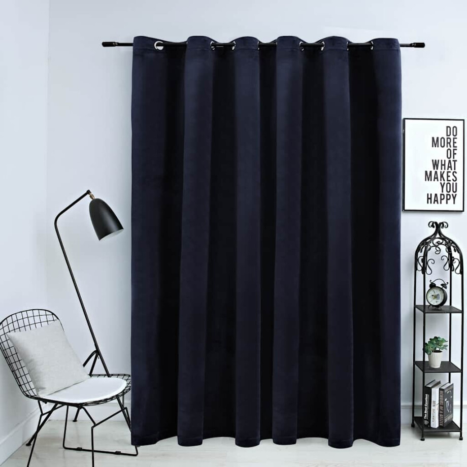 vidaXL Gordijn verduisterend met ringen 290x245 cm fluweel zwart afbeelding 1