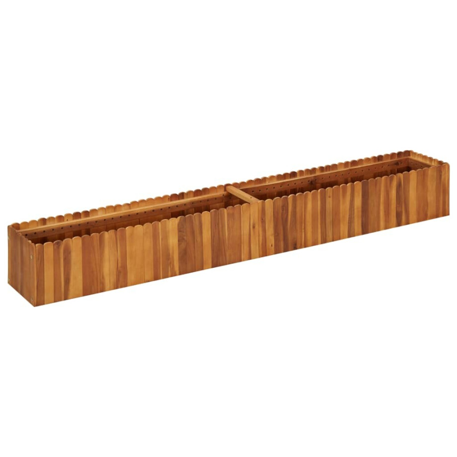 vidaXL Plantenbak verhoogd 200x30x25 cm massief acaciahout afbeelding 1